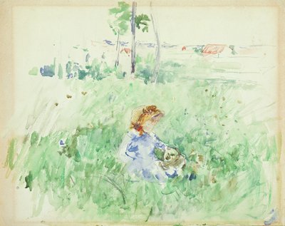 Young Girl Seated on the Lawn, 1882 by Berthe Morisot